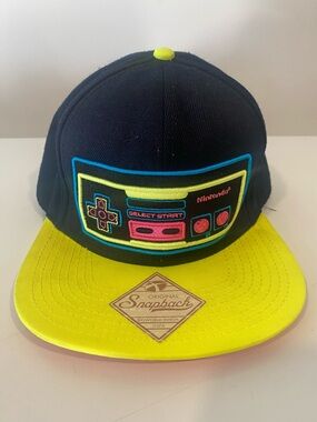 Nintendo NES Controller Snapback Hat Neon Retro Gaming Bioworld OSFA Preowned